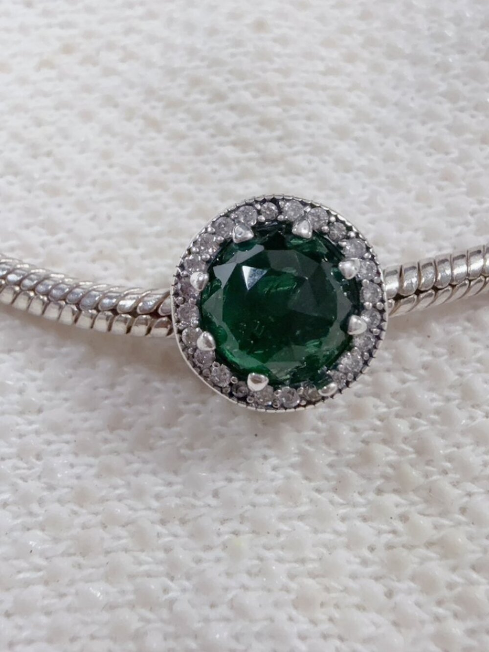 Radiant Heart Charm Green Crystal Charm Silver Charm For Pandora Bracelet